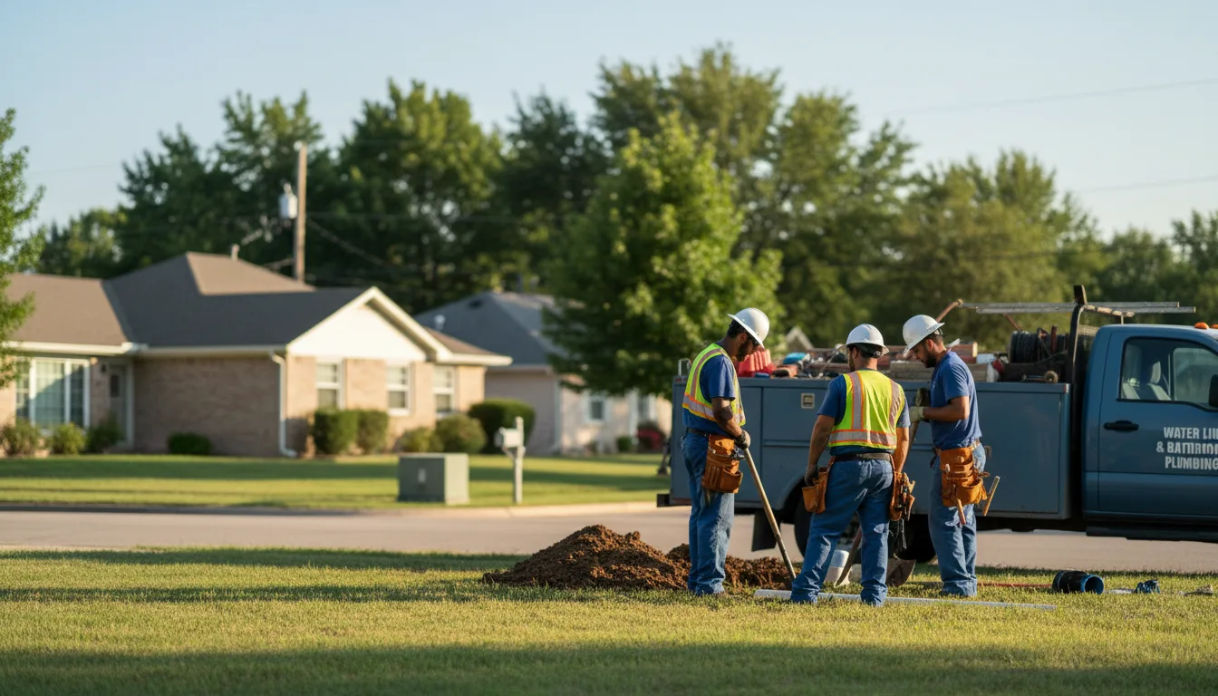 Residential water line and bathroom plumbing service in Horton, KS